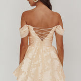 Lusting Off Shoulder Mini Dress Cream