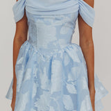 Lusting Off-Shoulder Mini Dress Blue