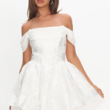Lusting Off Shoulder Mini Dress White