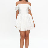 Lusting Off Shoulder Mini Dress White