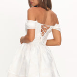 Lusting Off Shoulder Mini Dress White