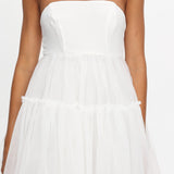 Dreamscape Strapless Tulle Mini Dress White