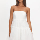 Dreamscape Strapless Tulle Mini Dress White