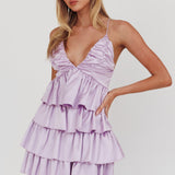 Heavenly Bliss Ruffle Mini Dress Lilac