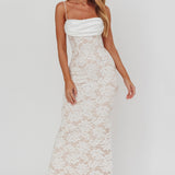 Melting Lace Maxi Dress White