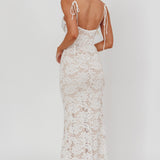 Melting Lace Maxi Dress White