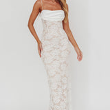 Melting Lace Maxi Dress White