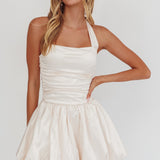 Angelico Halterneck Balloon Mini Dress Cream
