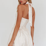 Angelico Halterneck Balloon Mini Dress Cream