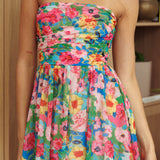 Sunday Dawn Strapless Maxi Dress Floral Pink