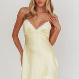 Las Vegas Strappy Back Lace Trim Mini Dress Butter