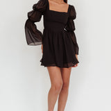 Miya Long Sleeve Mini Dress Black