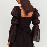 Miya Long Sleeve Mini Dress Black