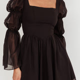 Miya Long Sleeve Mini Dress Black