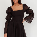 Miya Long Sleeve Mini Dress Black