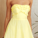 Top It Off Strapless Frill Trim Maxi Dress Butter