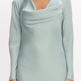 Cecilia Long Sleeve Drape Back Maxi Dress Sage