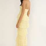 Dulce Dreams Sweetheart Neckline Lace Frill Maxi Dress Butter