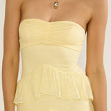 Dulce Dreams Sweetheart Neckline Lace Frill Maxi Dress Butter