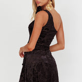 Midnight Aura One Shoulder Mini Dress Black