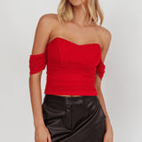 Melonie Off-Shoulder Top Red