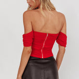 Melonie Off-Shoulder Top Red