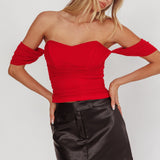 Melonie Off-Shoulder Top Red