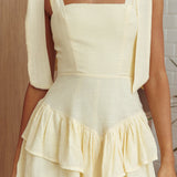 Despacito Tied Shoulder Mini Dress Butter