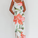 Loula Ruffle Strap Maxi Dress Floral Red