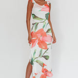 Loula Ruffle Strap Maxi Dress Floral Red
