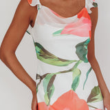 Loula Ruffle Strap Maxi Dress Floral Red