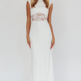 Solara Lace Waist Maxi Dress White