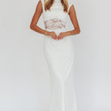 Solara Lace Waist Maxi Dress White