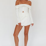 Adalis High Waist Wrap Front Shorts Off White