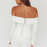 Adalis High Waist Wrap Front Shorts Off White