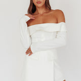 Adalis Off-Shoulder Long Sleeve Top Off White