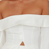 Adalis Off-Shoulder Long Sleeve Top Off White
