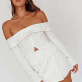 Adalis Off-Shoulder Long Sleeve Top Off White