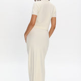 Don't Mind Scallop Edge Knit Skirt Cream
