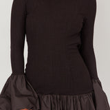 Promise Bubble Hem Open Back Mini Dress Black