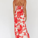 Sunny Afternoon Gathered Waist Maxi Dress Floral Pink