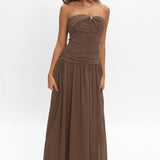 High Streets Strapless Maxi Dress Mocha