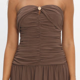 High Streets Strapless Maxi Dress Mocha