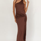 Kimbra Waist Sash Midi Dress Chocolate