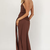 Kimbra Waist Sash Midi Dress Chocolate