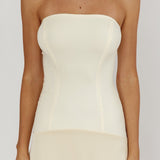 Star Avenue Strapless Drop Waist Maxi Dress Butter