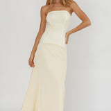 Star Avenue Strapless Drop Waist Maxi Dress Butter