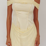 Matias Off-Shoulder Sleeve Halter Mini Dress Butter