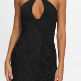 One Night Low Back Maxi Dress Embellished Black