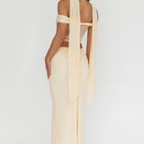 All The Lights Ruched Midi Skirt Cream